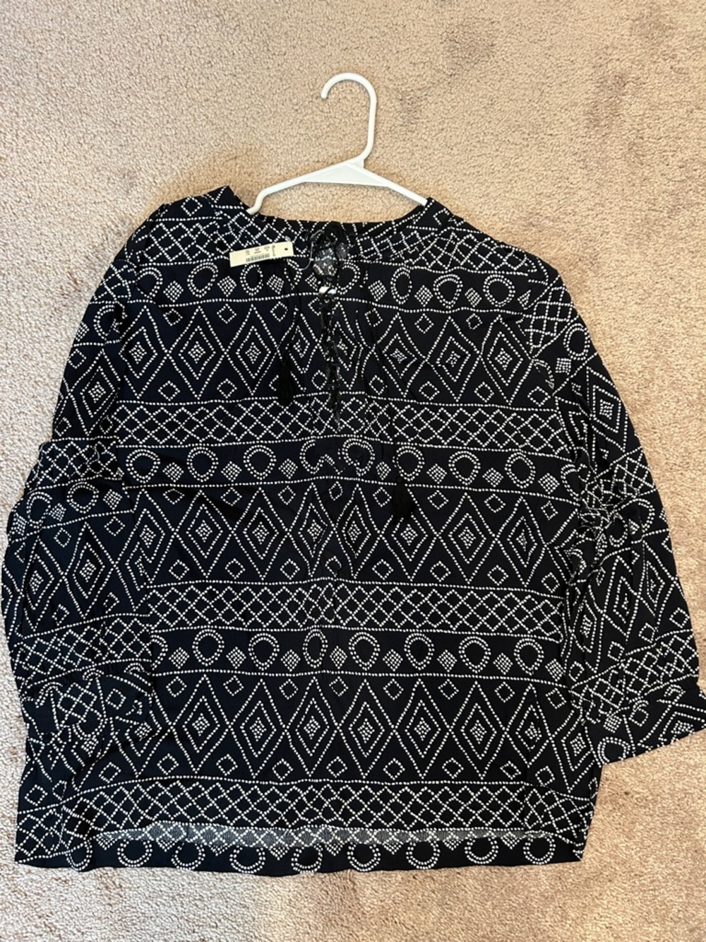 Madewell - Black Patterned Women's Blouse